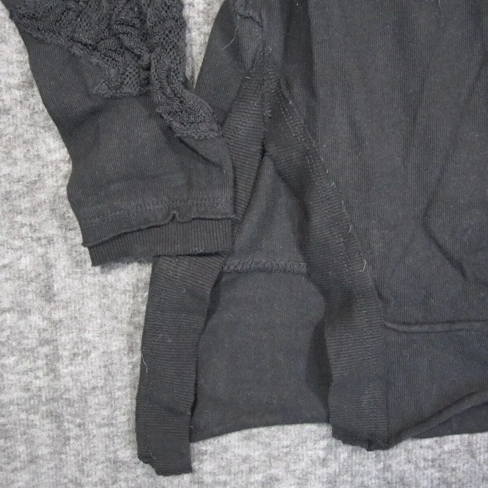 Free People Shirt Womens Small Petite Lace Keyhole Cutout Witchy Whimsigoth Sexy
